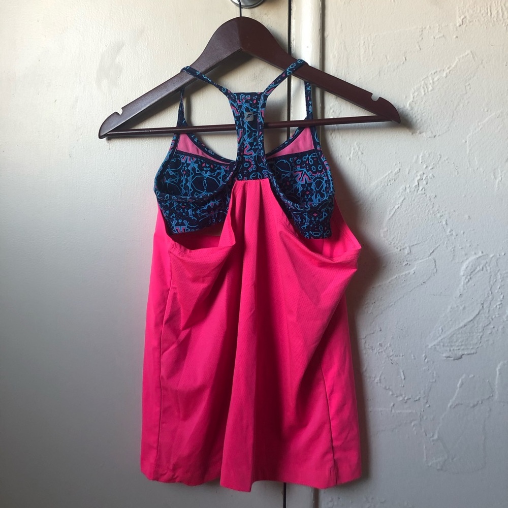 Fabletics built in bra pink tank top